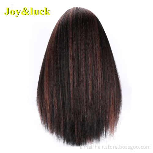 Wholesale Prices Wig For Women Daily life Or Party Natural Long Straight Highlight Brown Synthetic Ladies Black Headband Wig